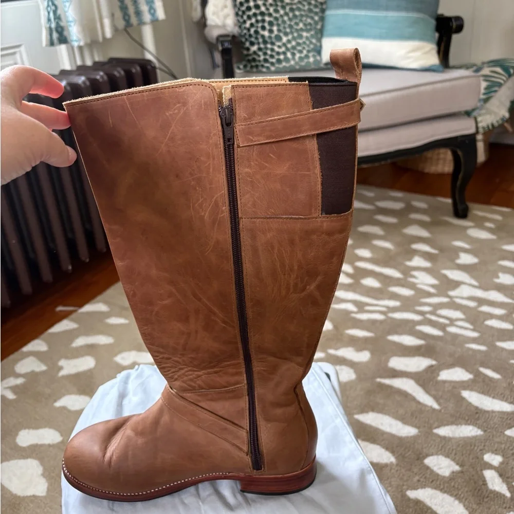 Wide Calf Boots-Real Leather. CUSTOM MADE. Size 8. More details in description. - Picture 9 of 12